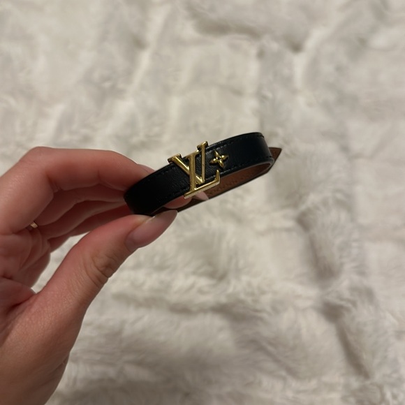 LOUIS VUITTON ICONIC bracelet size 17 black leather - Picture 13 of 15